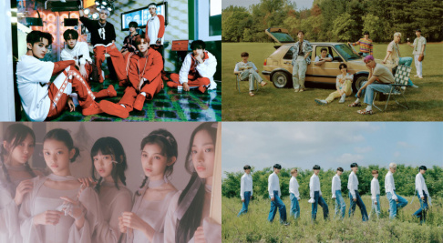 SUGA, EXO, (G)I-DLE, NCT Dream, NewJeans, NMIXX, P1Harmony, Paul Kim, Psy, Seven O