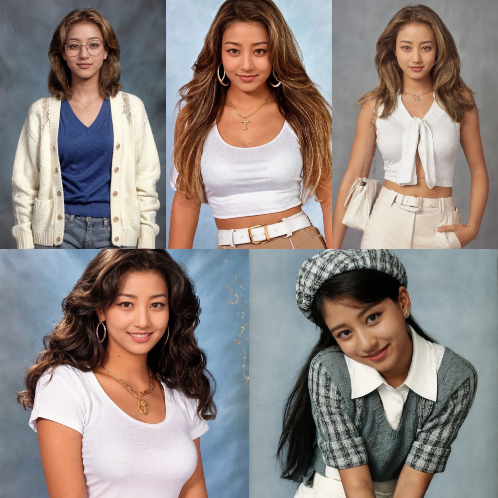 Назад в прошлое: сгенерированные искусственным интеллектом фотографии корейских девушек-знаменитостей в стиле ежегодника 90-х годов