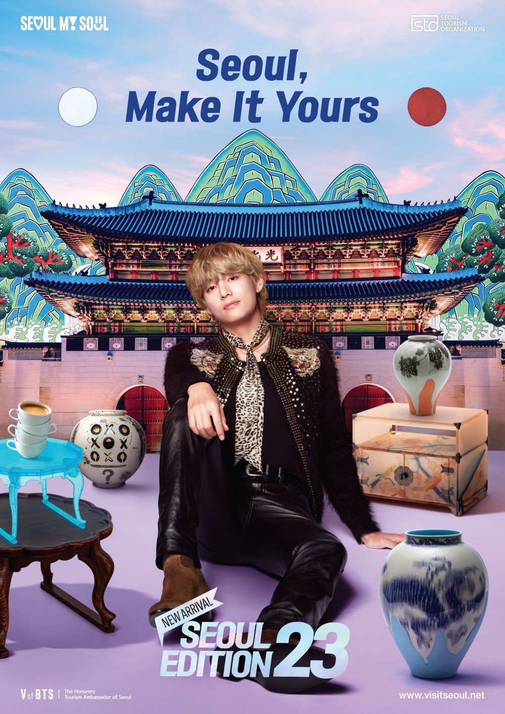 Рекламная кампания с Ви из BTS "Seoul Edition 23" в качестве почетного амбассадора по туризму достигла 500 млн просмотров за три недели