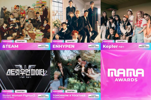 ATEEZ, BOYNEXTDOOR, EL7Z UP, ENHYPEN, (G)I-DLE, Kep1er, LE SSERAFIM, ﻿NiziU, RIIZE, Seventeen, &TEAM, TVXQ, TXT, Xikers, ZEROBASEONE