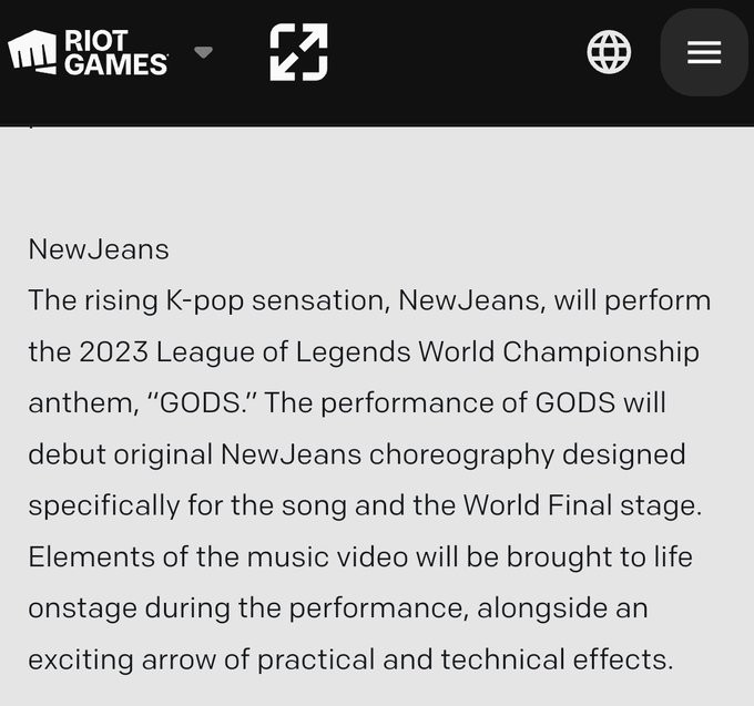 NewJeans 2023 'League of Legends' World Championships Anthem GODS