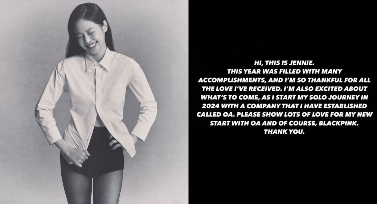 "Show lots of love for my new start," Jennie officially confirms