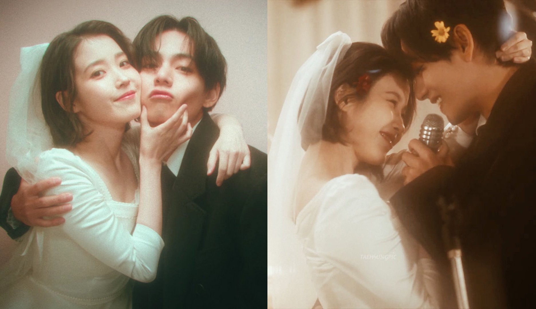 buzz about IU and BTS's V wedding scenes in "Love Wins All" Music Video allkpop