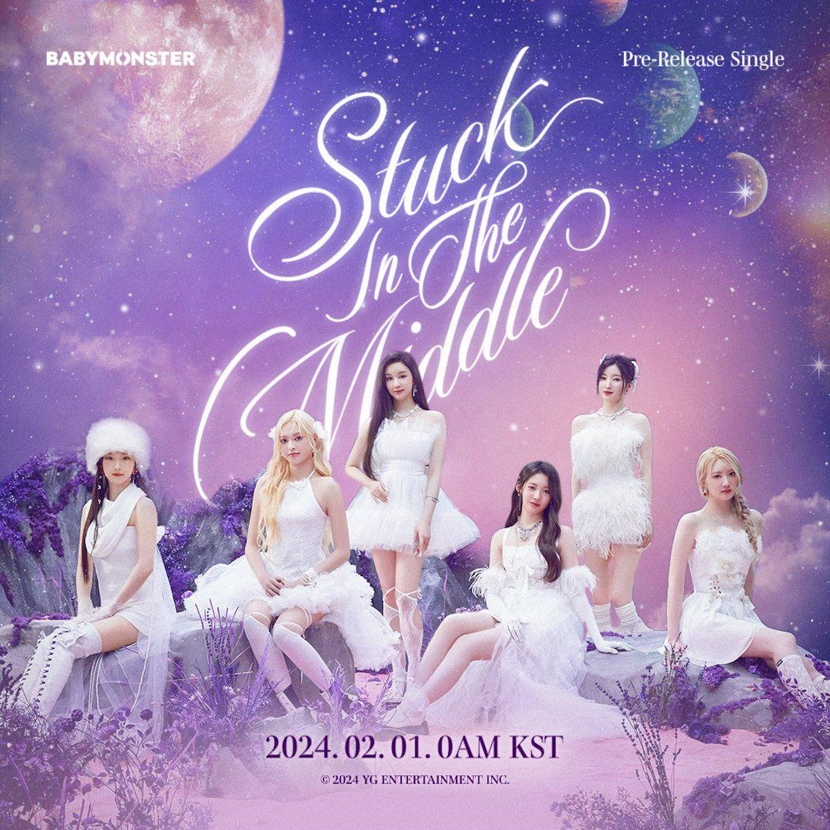 Babymonster BABYMONSTER drop teaser poster for 'Stuck in the Middle' pre-release