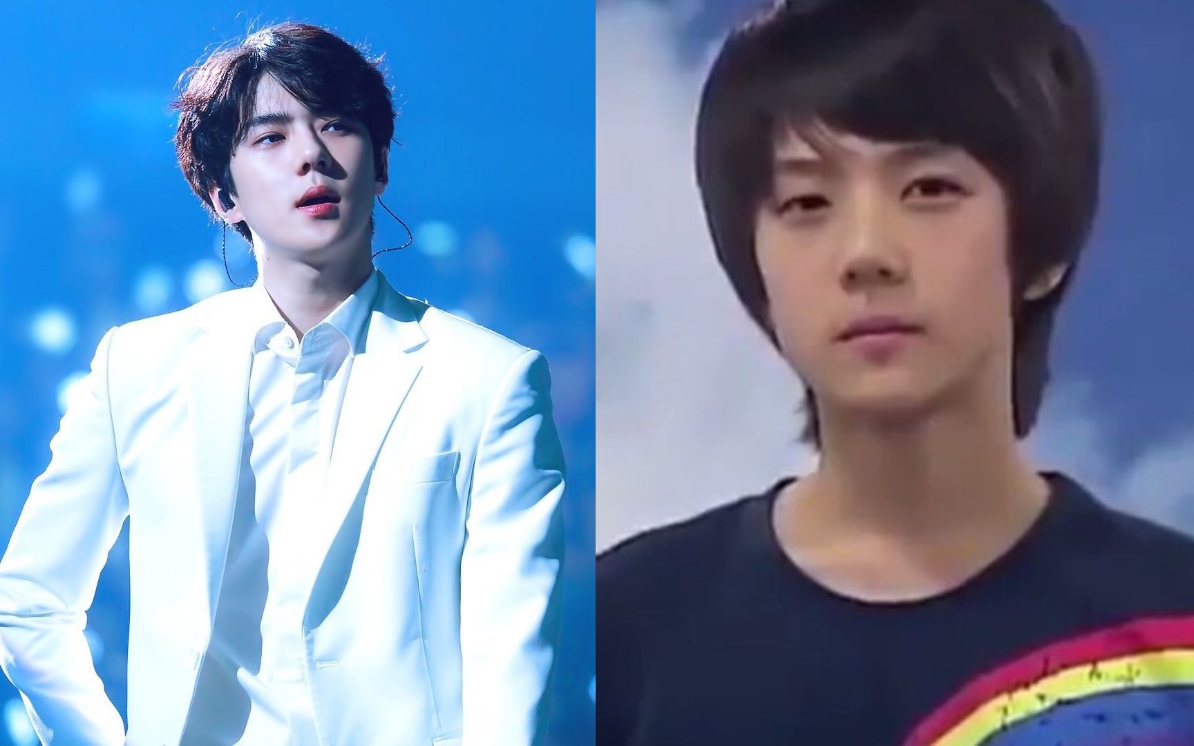 talk about EXO Sehun's striking visuals as a kid that