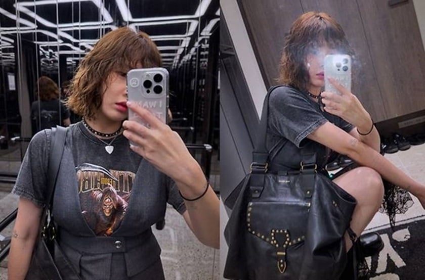 HyunA tampil bergaya rock chic dengan rambut keriting HyunA tampil bergaya rock chic dengan rambut keriting