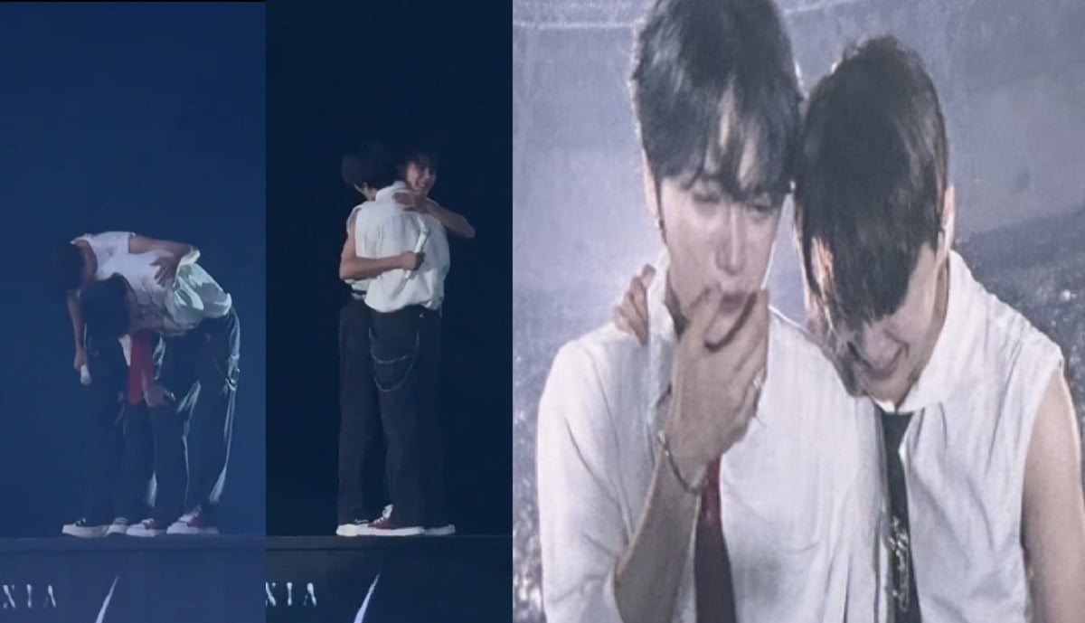 Jaejoong menangis di samping Junsu pada malam terakhir konser yang tiketnya terjual habis Jaejoong menangis di samping Junsu pada malam terakhir konser yang tiketnya terjual habis
