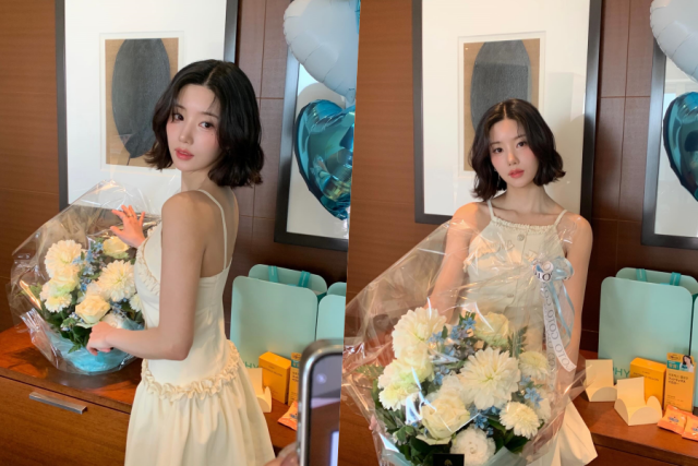 Kwon eunbi setrum dengan transformasi rambut pendek yang elegan Kwon eunbi setrum dengan transformasi rambut pendek yang elegan