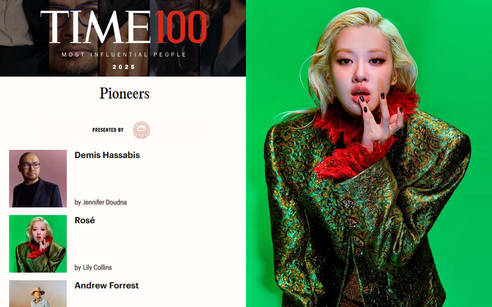 Blackpink's Rosé menamai salah satu dari 100 orang paling berpengaruh pada tahun 2025