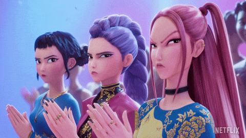 Animated GIF of Saja Boys in a performance setting.