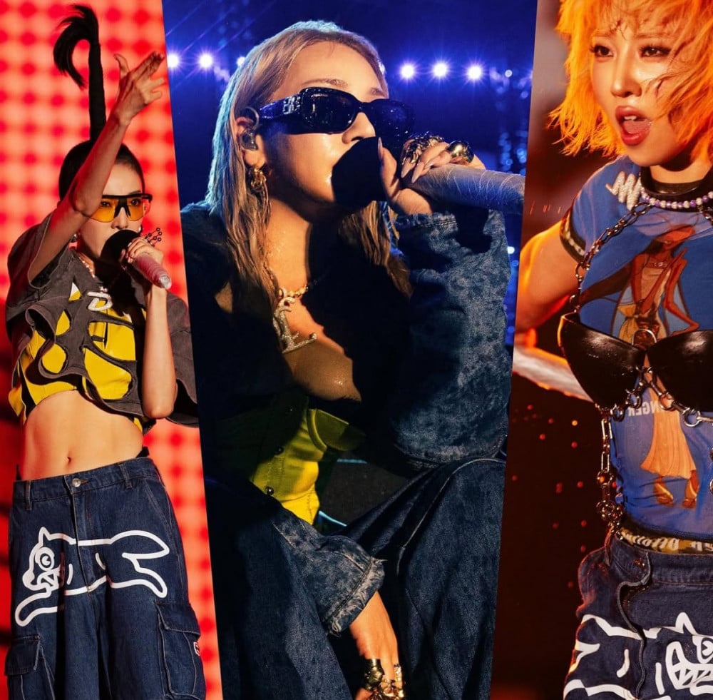 Minzy 2NE1 saat pertunjukan Waterbomb Busan